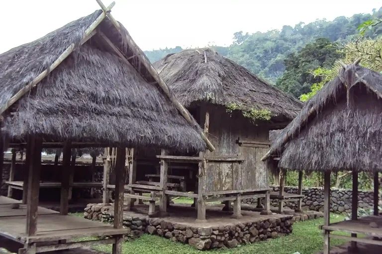 Thatched compounds of Tenganan Pegringsingan, home of double-ikat gringsing weaving